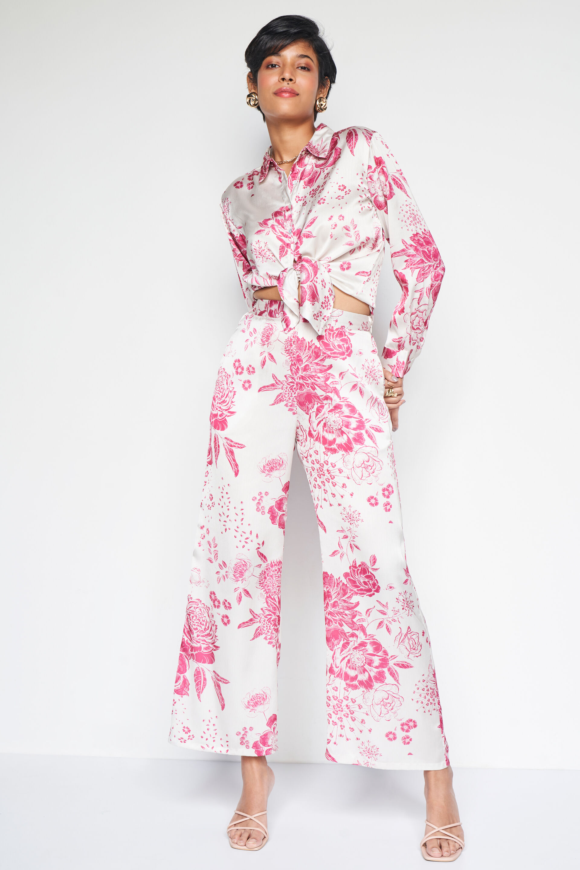 Floral Flair Co-ords Set, Cream, image 1