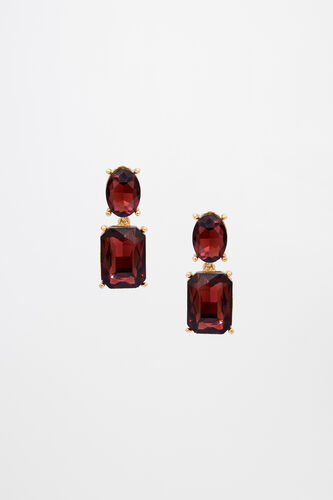 Maroon Alloy and Brass Earring, , image 1