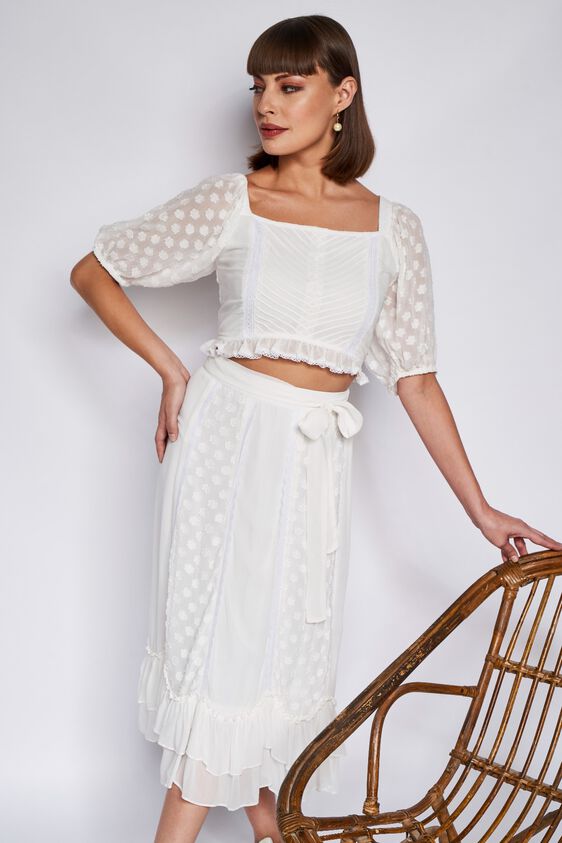 White Solid High-Low Set, White, image 2