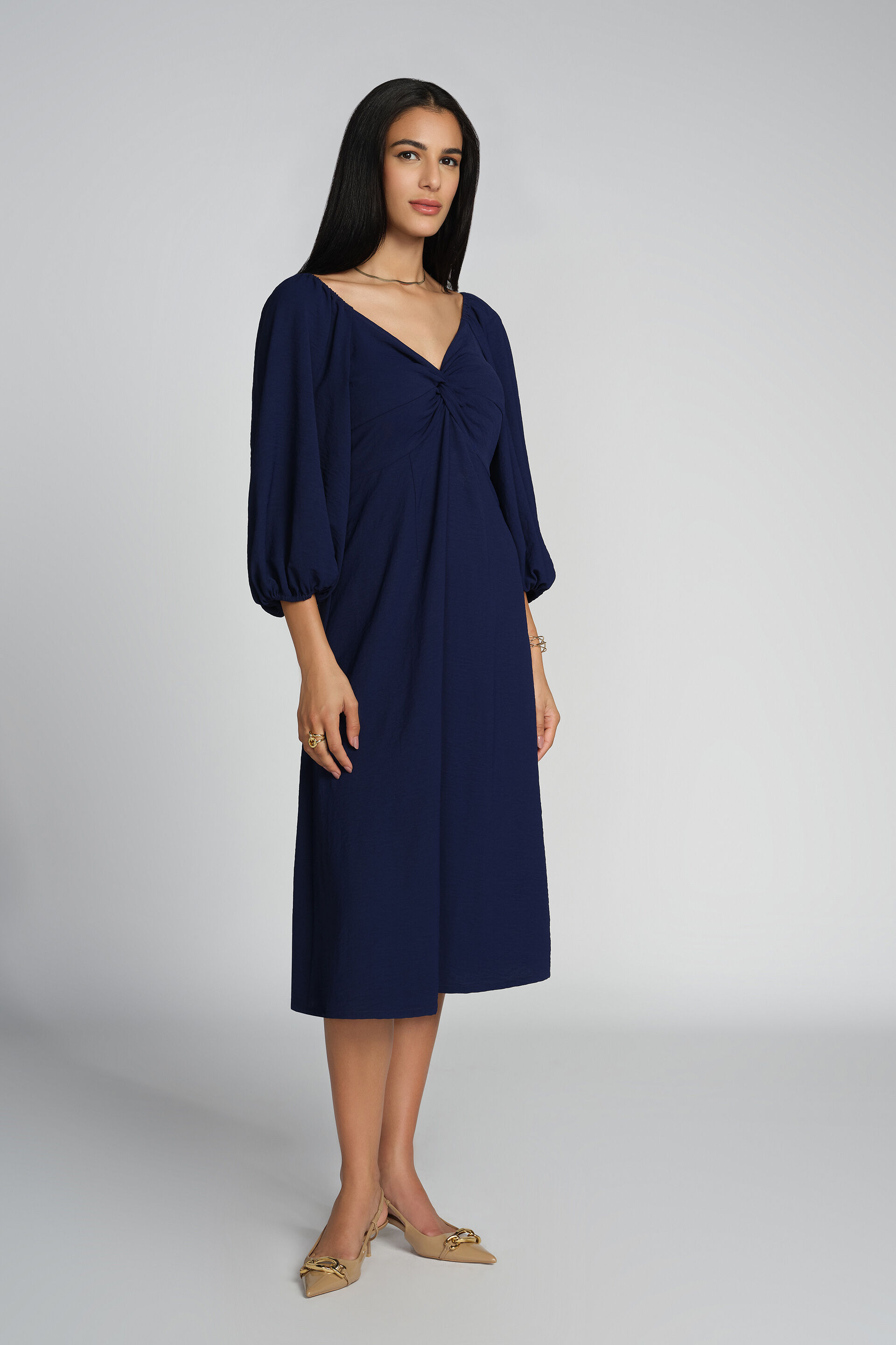 Nautica Solid Dress, Indigo, image 2