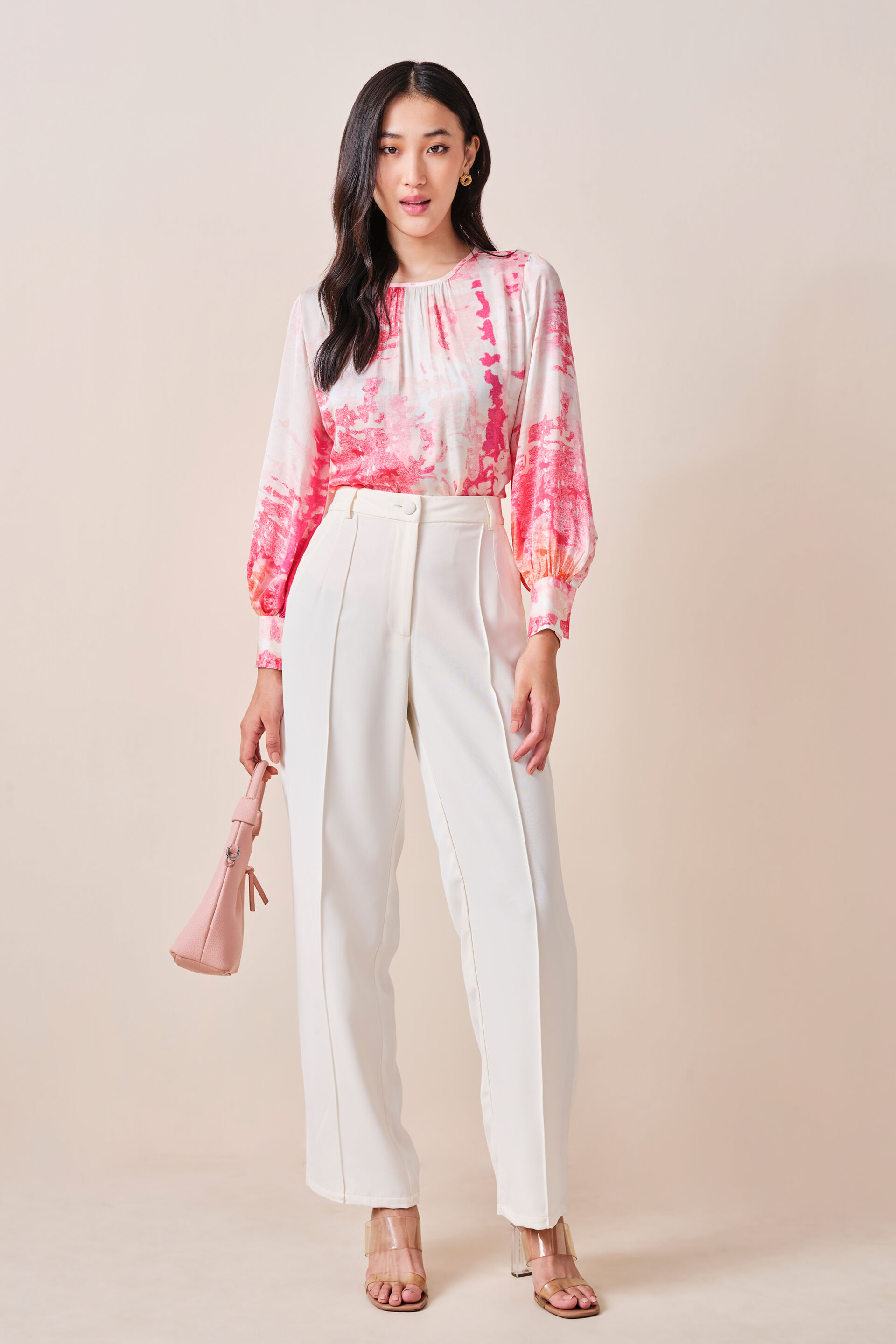 Vienna Viscose Top, Pink, image 2