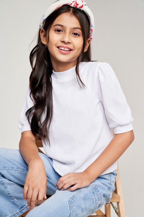 Solid Slip-On Straight Top, White, image 6