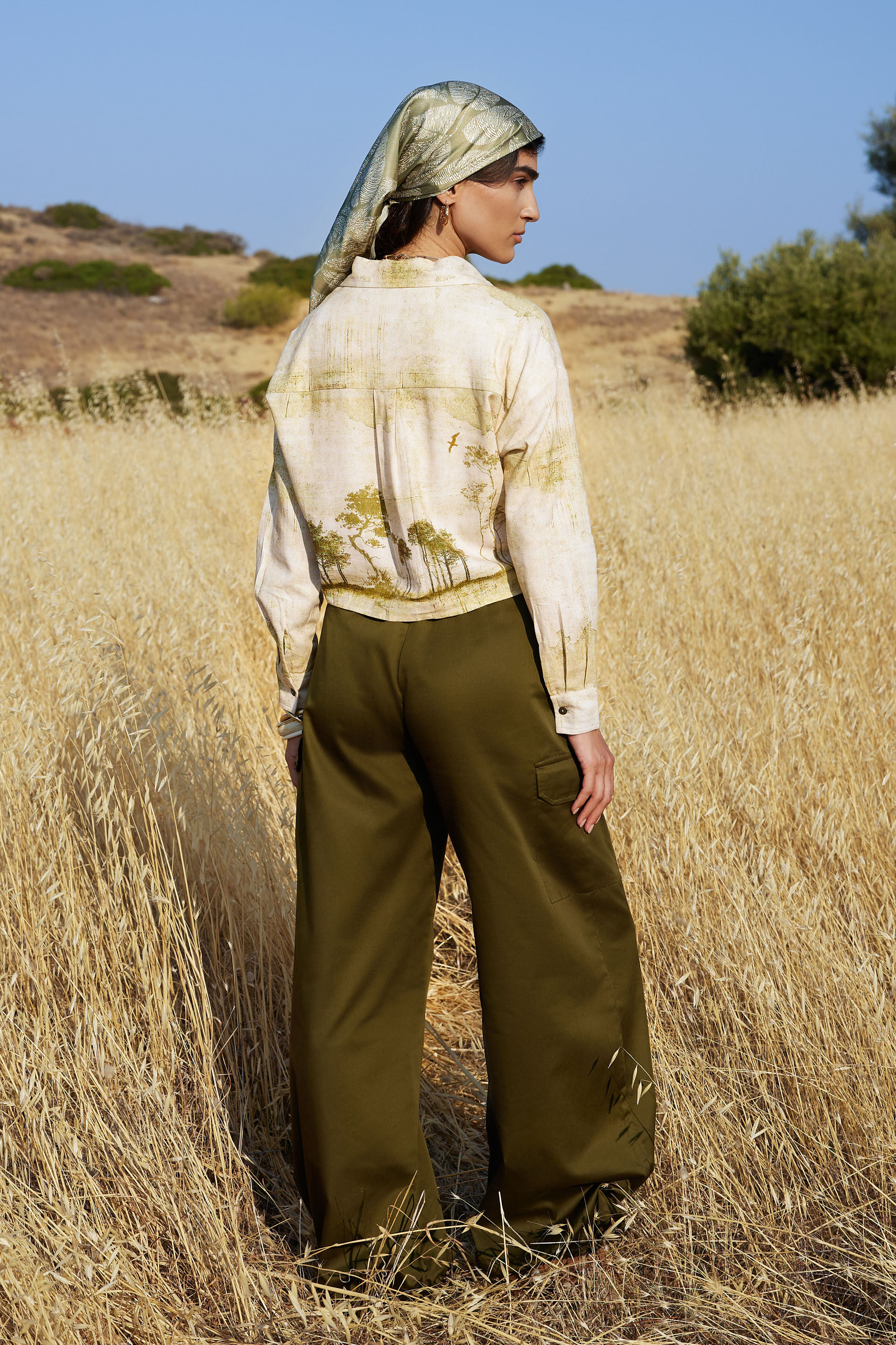 Olivia Cotton Pants, Olive, image 5