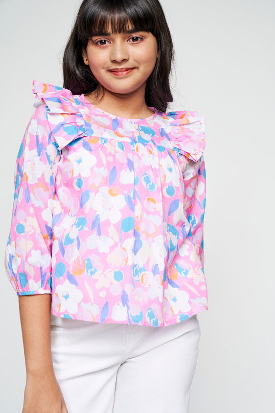 Unicorn Ruffle top, Pink, image 3