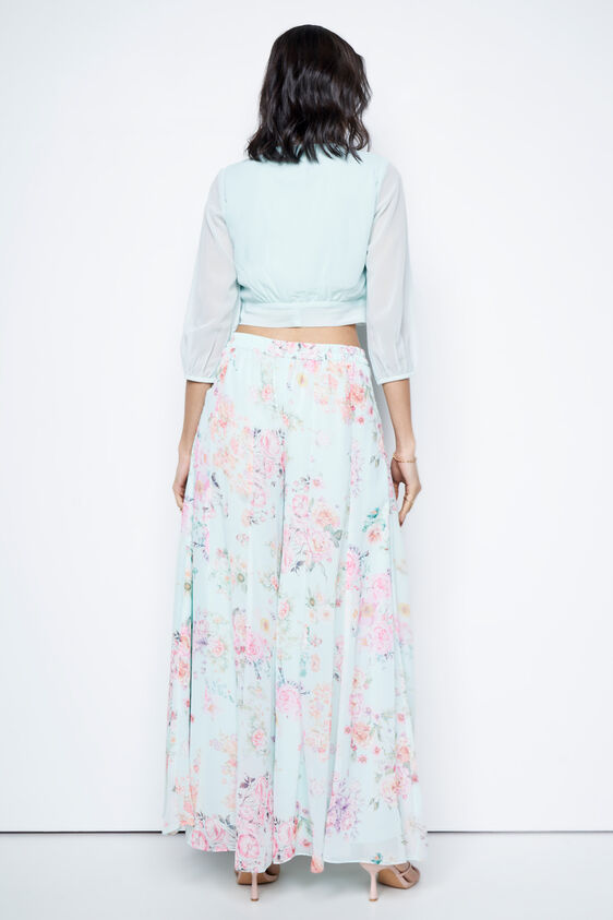 Light Green Floral Flared Set, Green, image 5