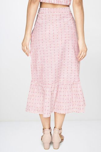 3 - Red - White Stripes A-Line Skirt, image 3