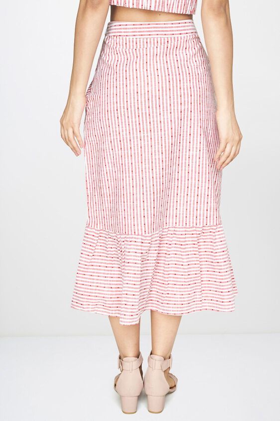 3 - Red - White Stripes A-Line Skirt, image 3