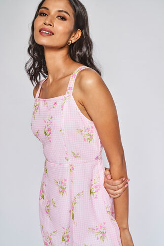 Pink And White Flared Dress, Pink, image 2
