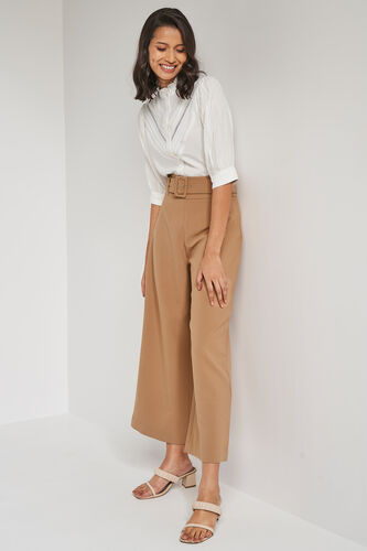 White Solid Shirt Style Top, White, image 2