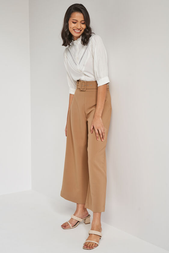 White Solid Shirt Style Top, White, image 2