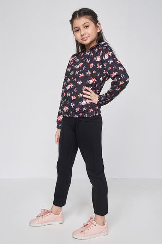 Black Floral Straight Jacket, Black, image 2