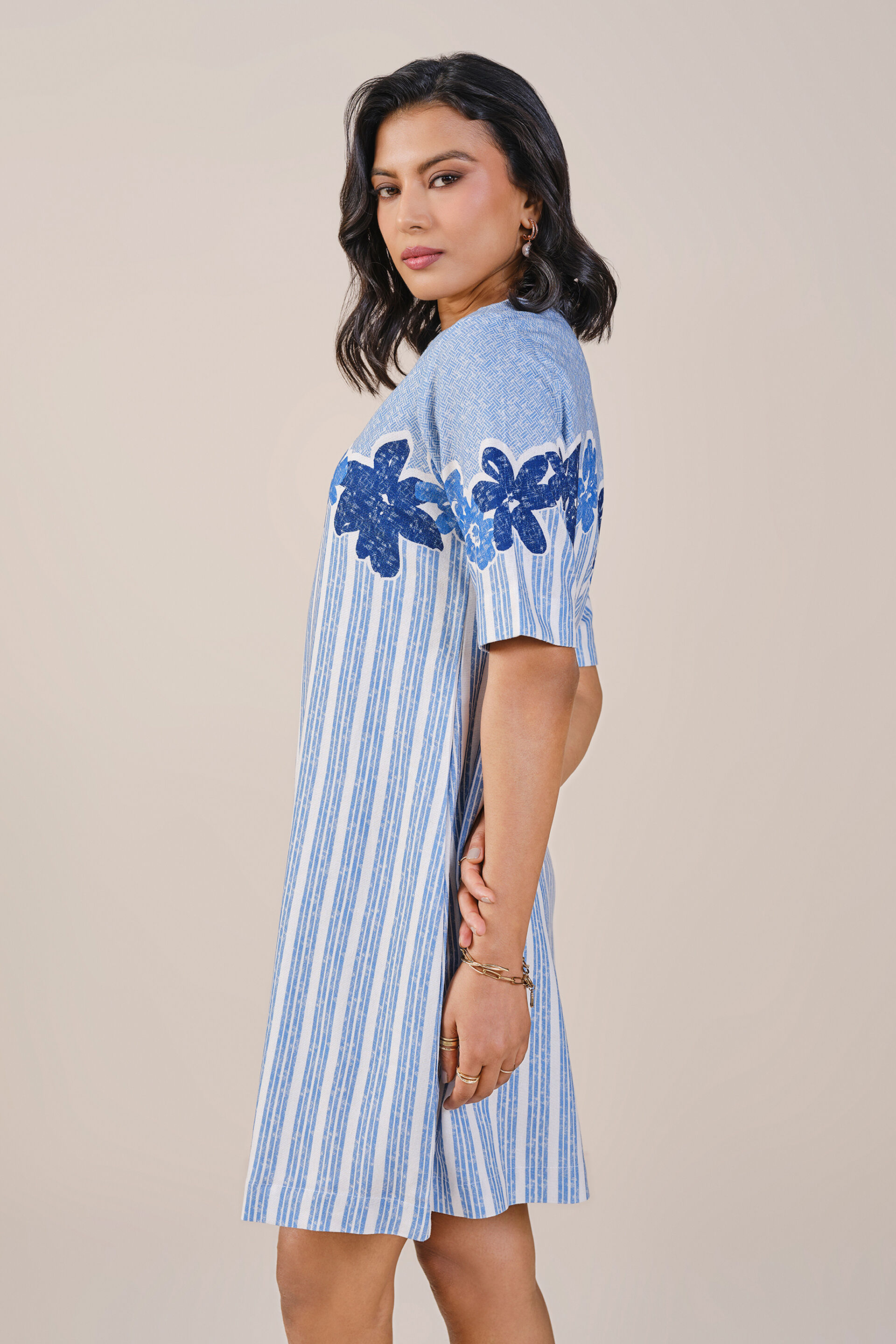 Blueming Viscose Blend Dress, Blue, image 3