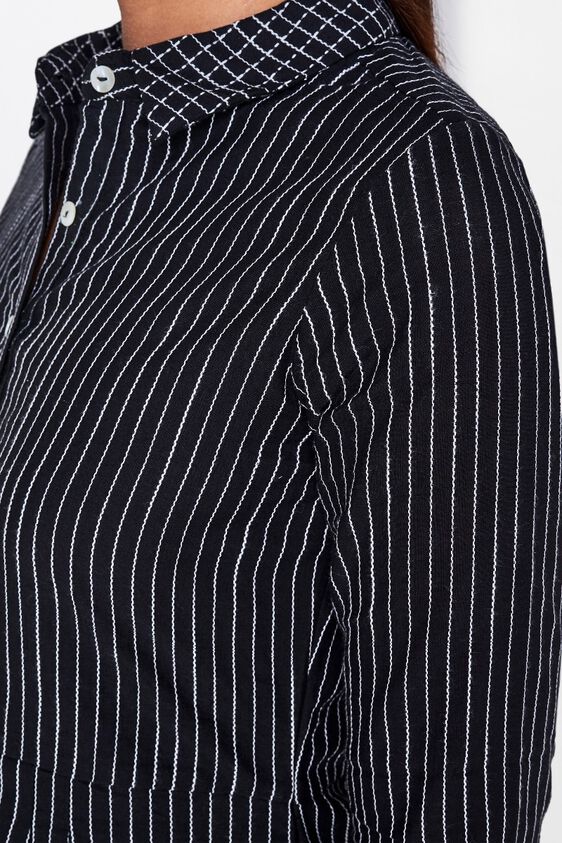 4 - Black Stripes Fit and Flare Midi Dress, image 4