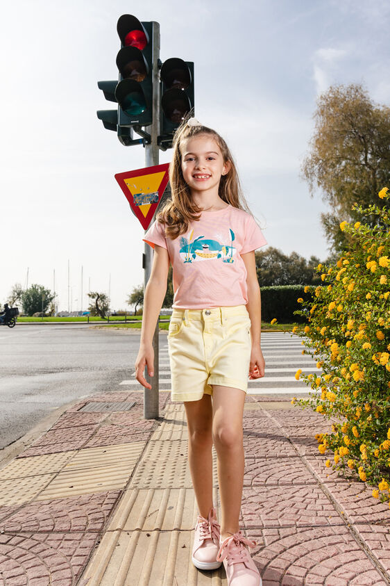 1 - Peach Graphic Straight Top, image 1
