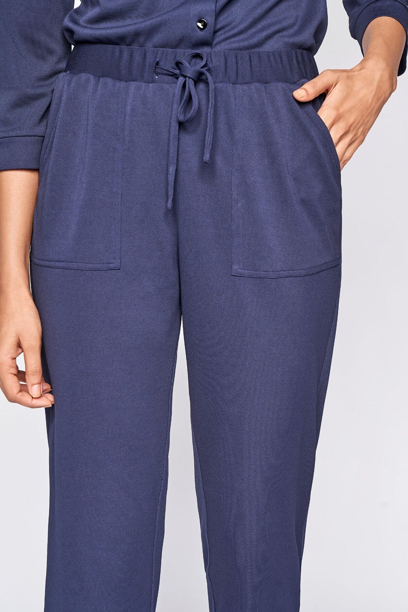 5 - Navy Blue Self Design Straight Bottom, image 5