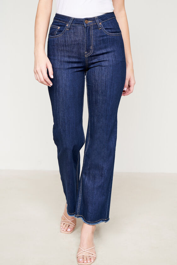 Dark Blue Solid Flared Bottom, Dark Blue, image 1