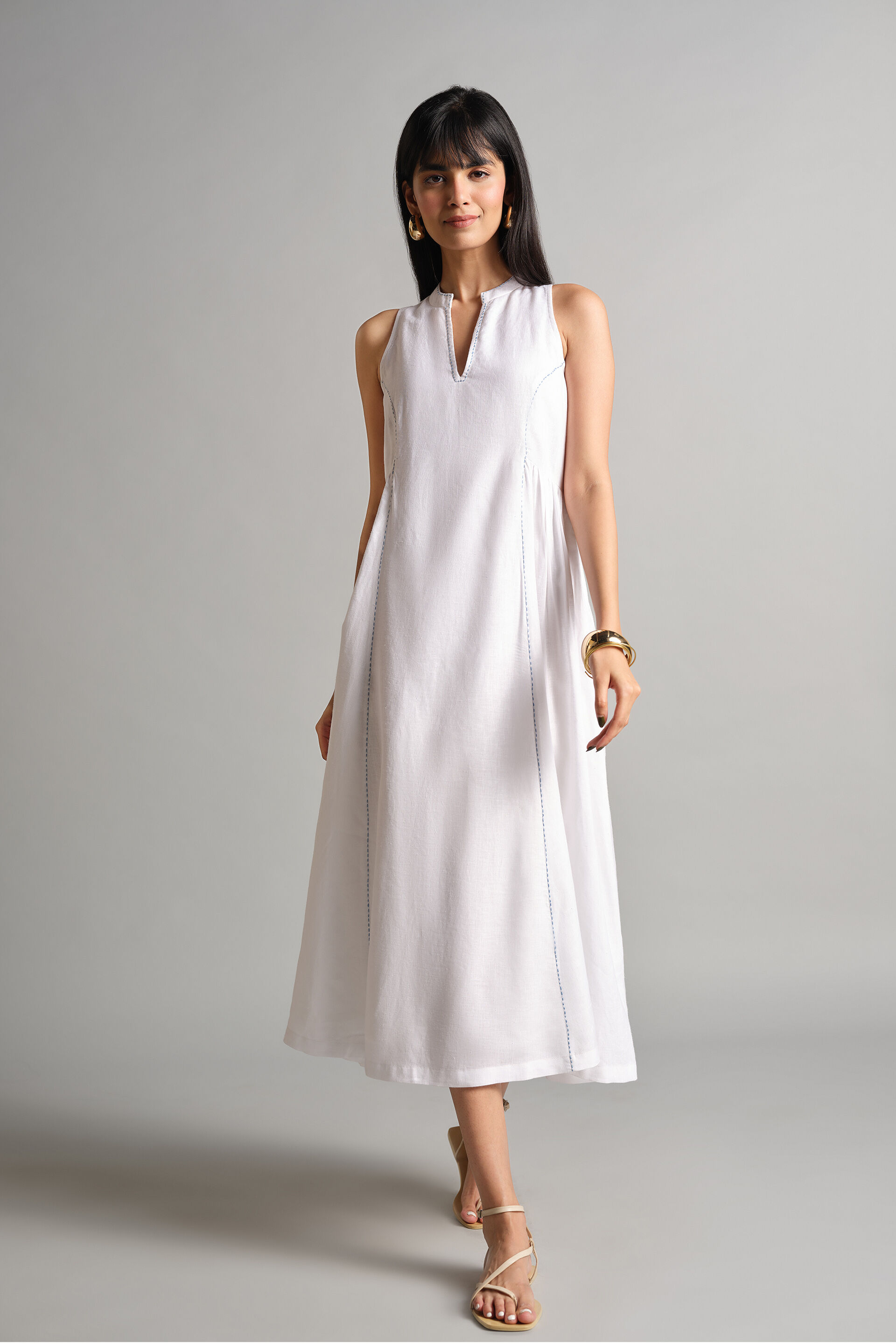 Breezy White Dress, White, image 1