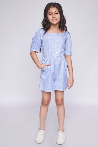 3 - Blue Checks Straight Jumpsuit, image 3