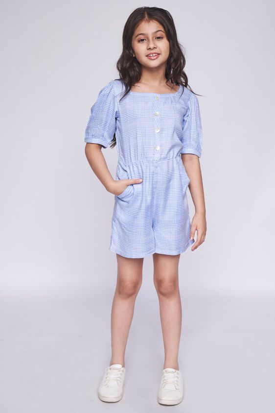 3 - Blue Checks Straight Jumpsuit, image 3