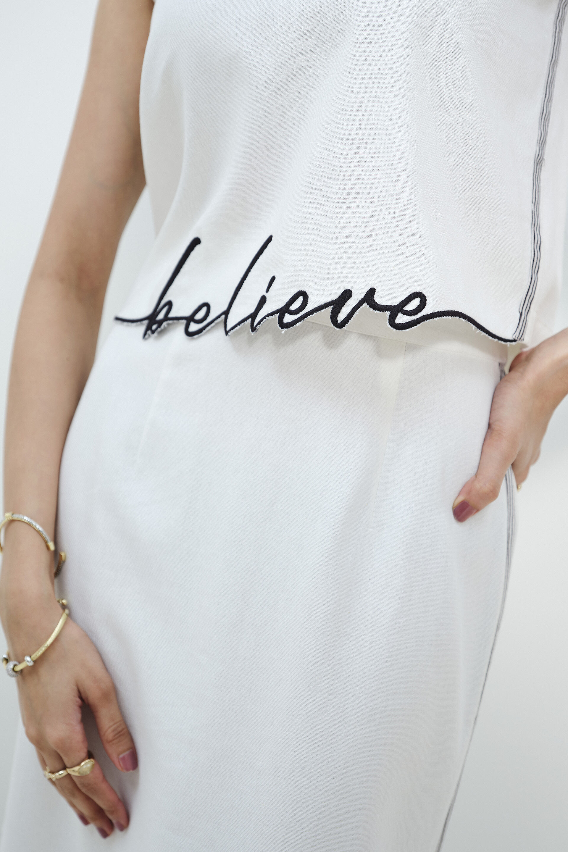 Off-White Grace Skirt Set, Off White, image 4