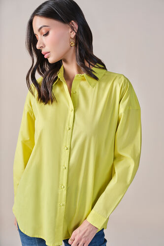 Sensational Solid Cotton Shirt, Lime Green, image 7
