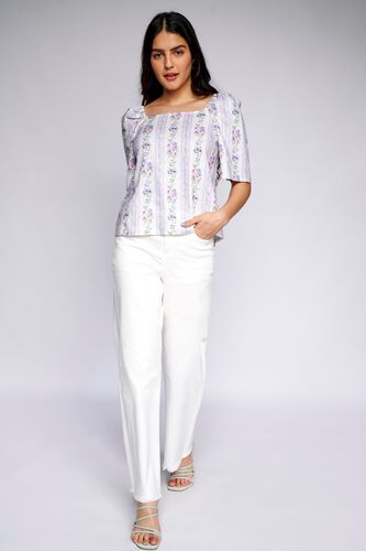 2 - White Floral Straight Top, image 2