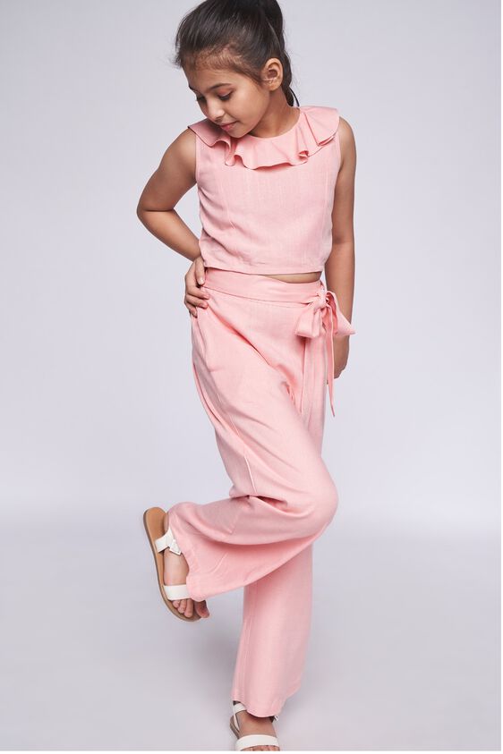 1 - Pink Self Design Straight Set, image 1
