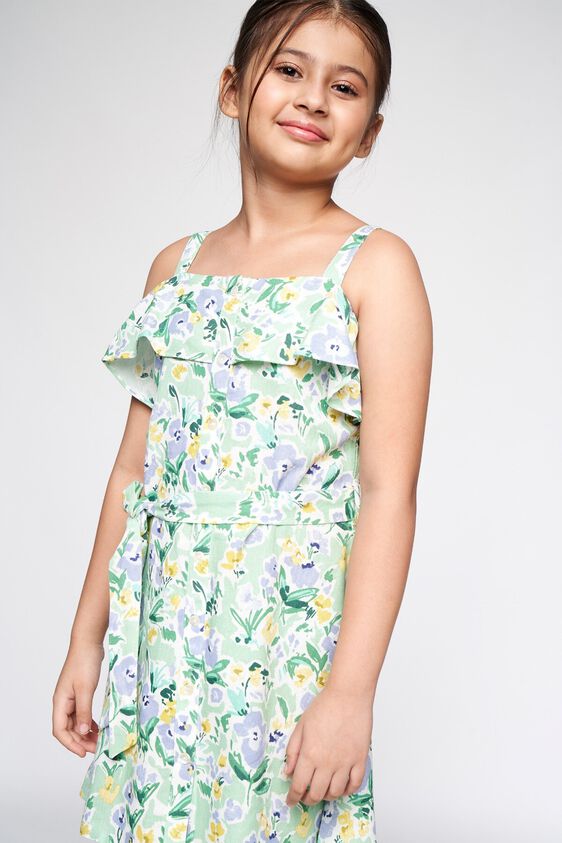 6 - Sage Green Floral Fit and Flare Dress, image 6