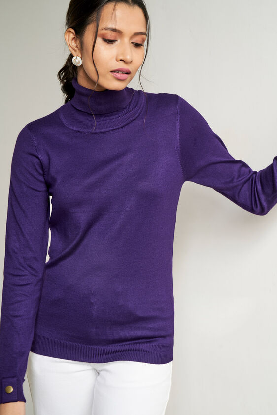 Purple Solid Straight Top, Purple, image 6