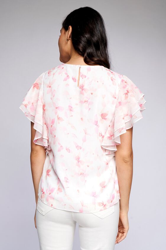 4 - White Floral Blouson Top, image 4