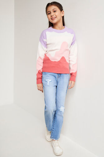 Multi Color Abstract High Neck Top, Multi Color, image 1