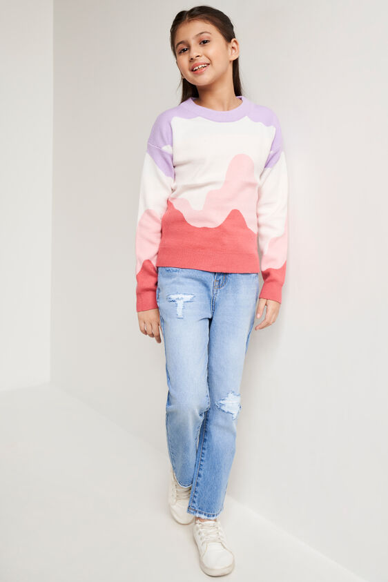 Multi Color Abstract High Neck Top, Multi Color, image 1