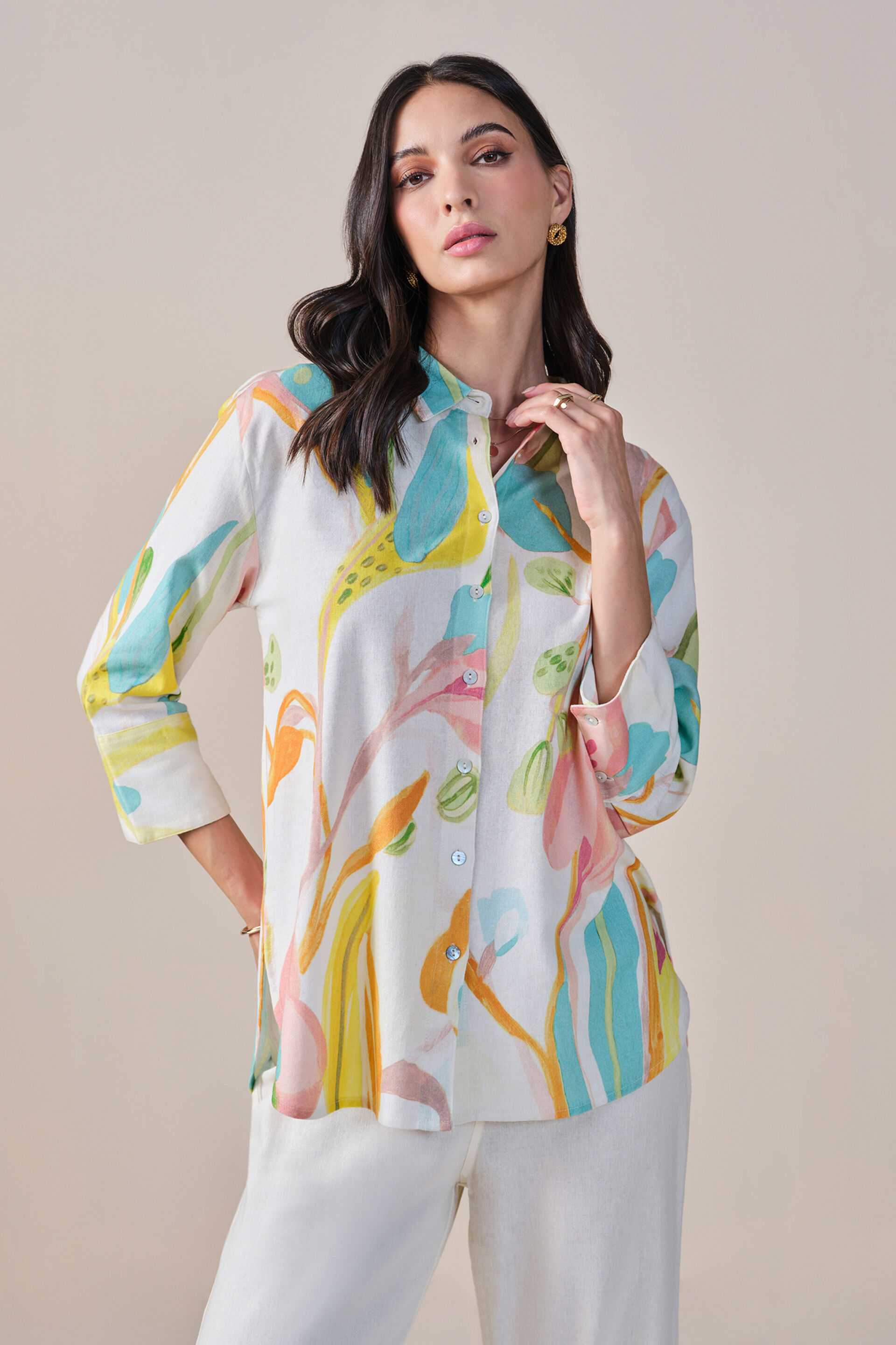 Floral summer shirt discount