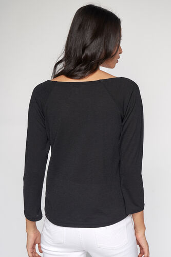 Black Solid Straight Top, Black, image 4