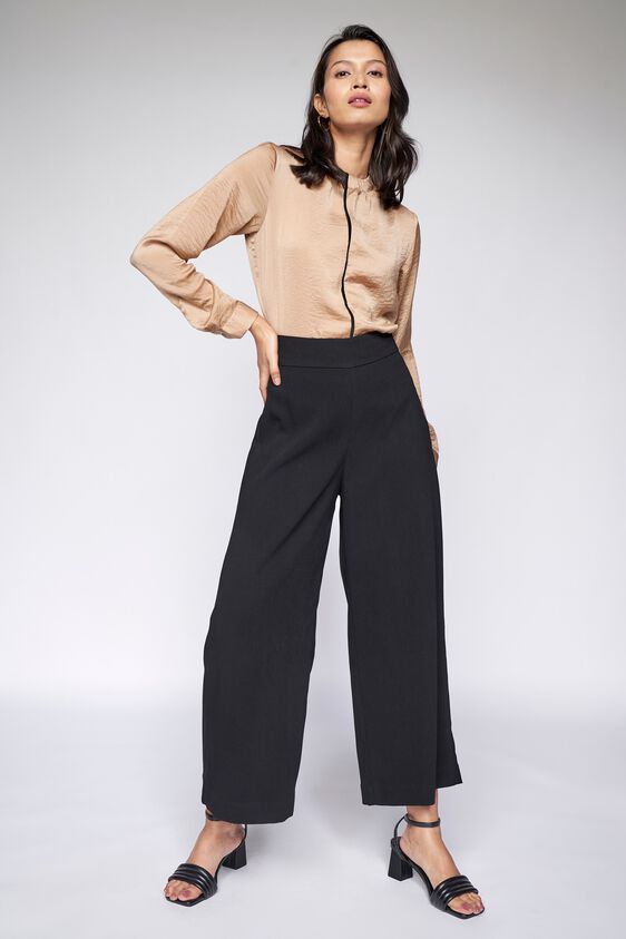 2 - Beige Solid Colorblocked Top, image 2