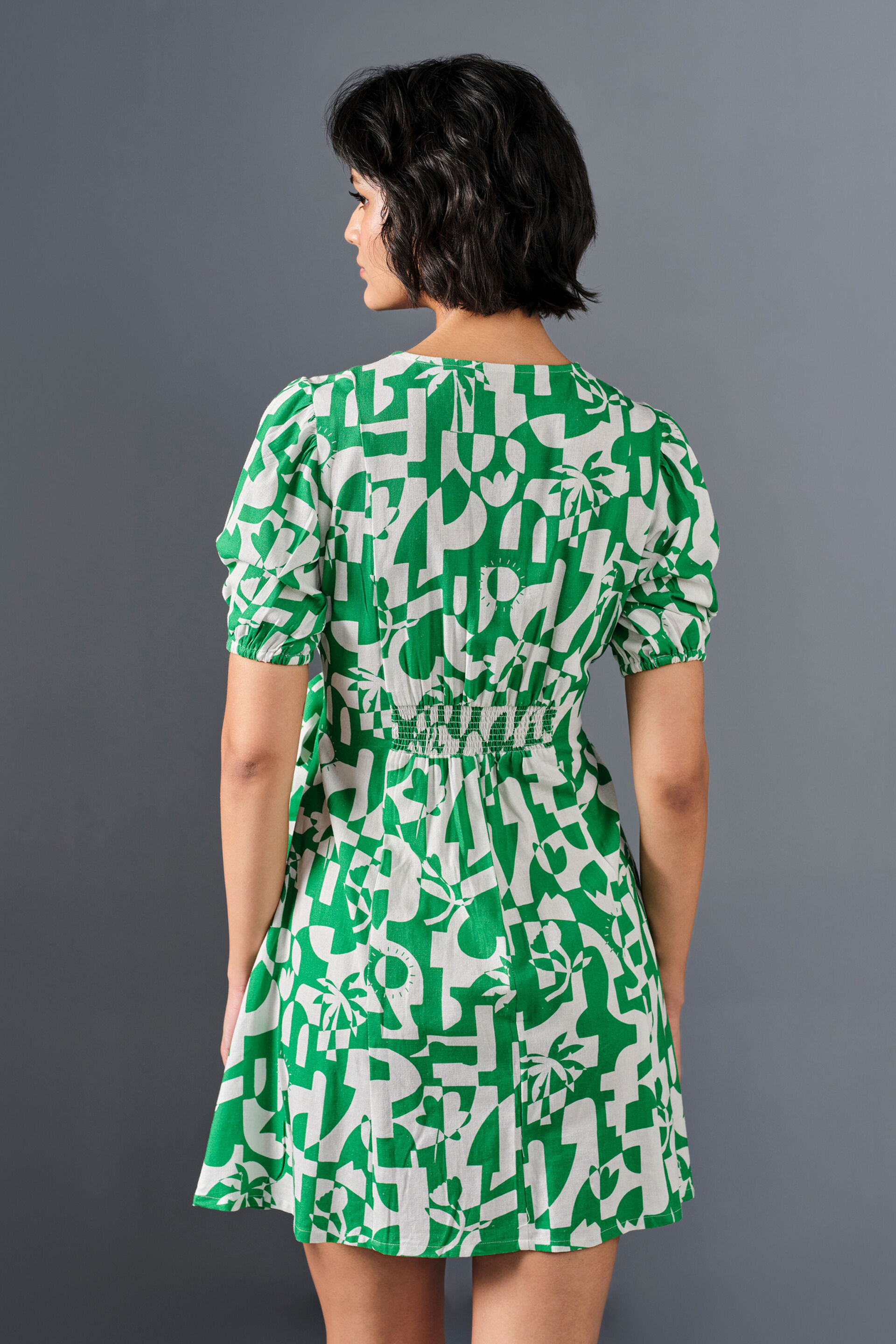 Truly Jade Viscose Blend Dress, White, image 4