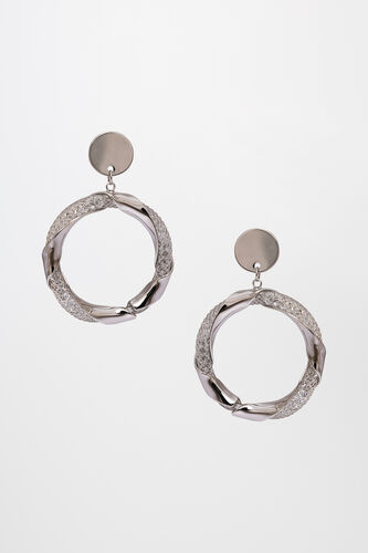Silver Brass Earring, , image 1
