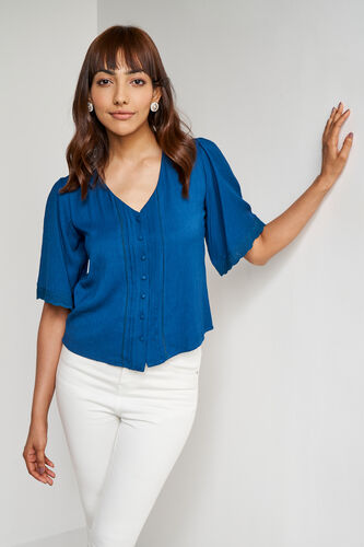 Teal Solid Curved Top, Teal, image 2