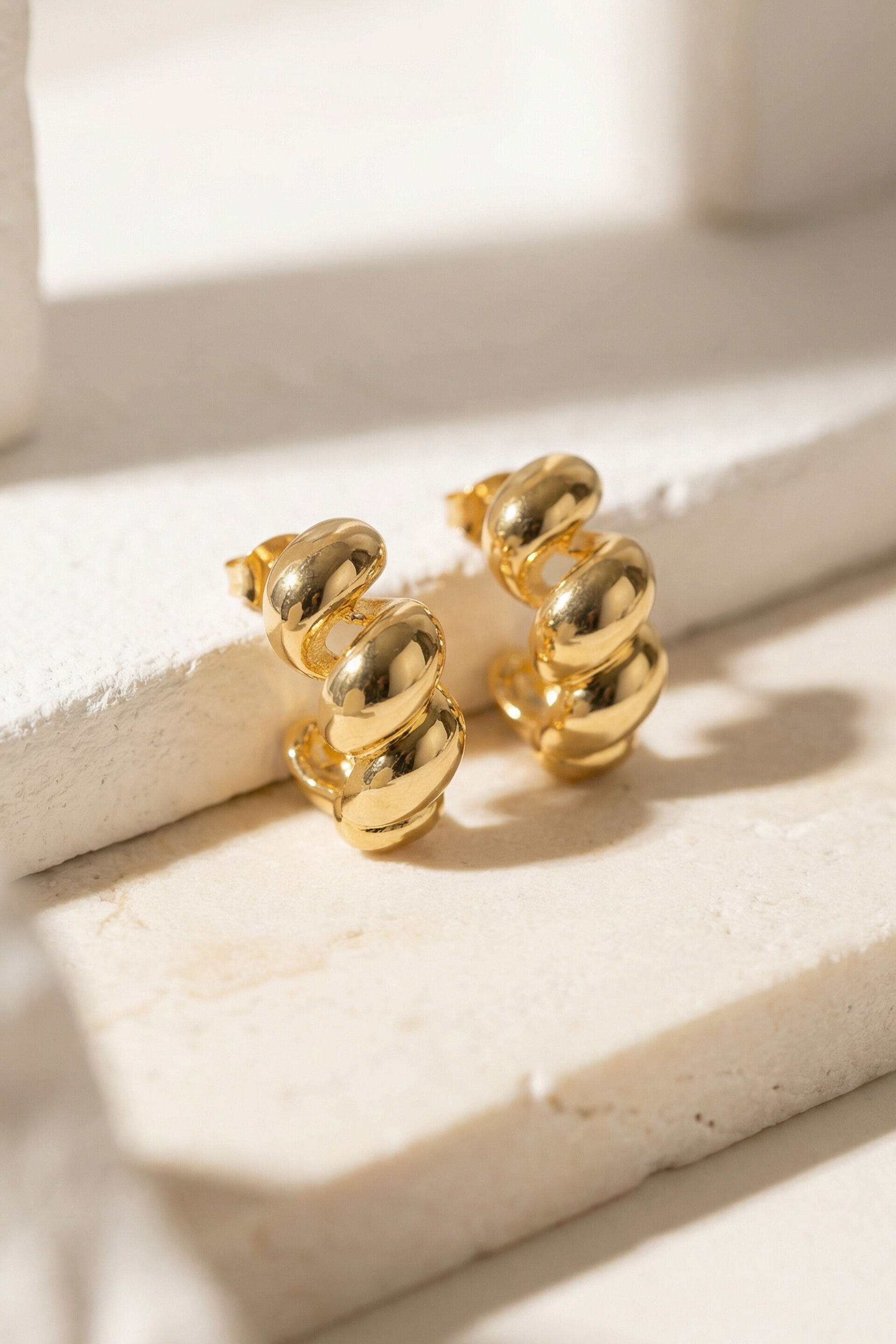 Loop-a-Hoop Golden Hoop Earrings, , image 2