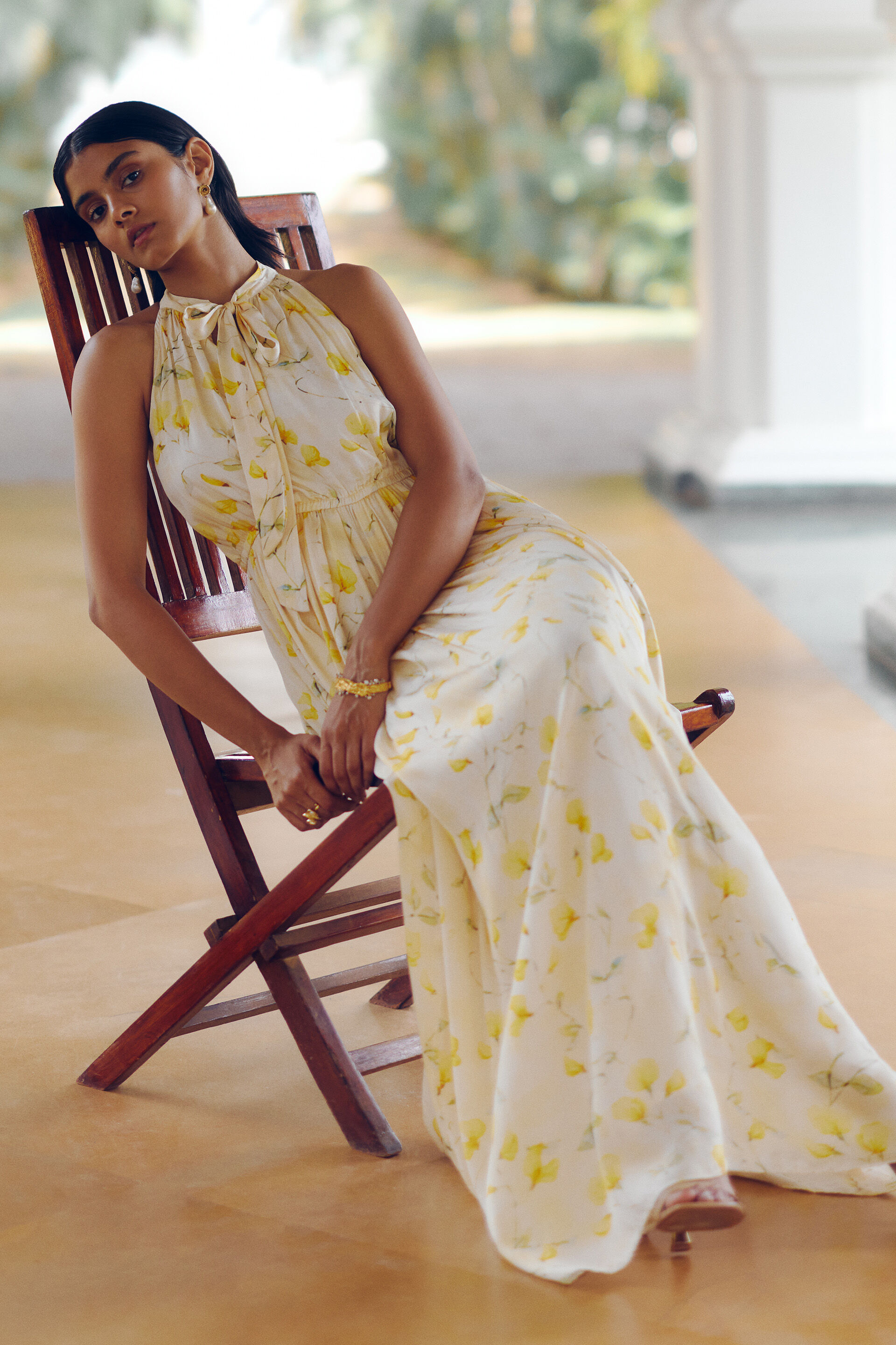 Yellow Bloom Maxi Dress, Yellow, image 5
