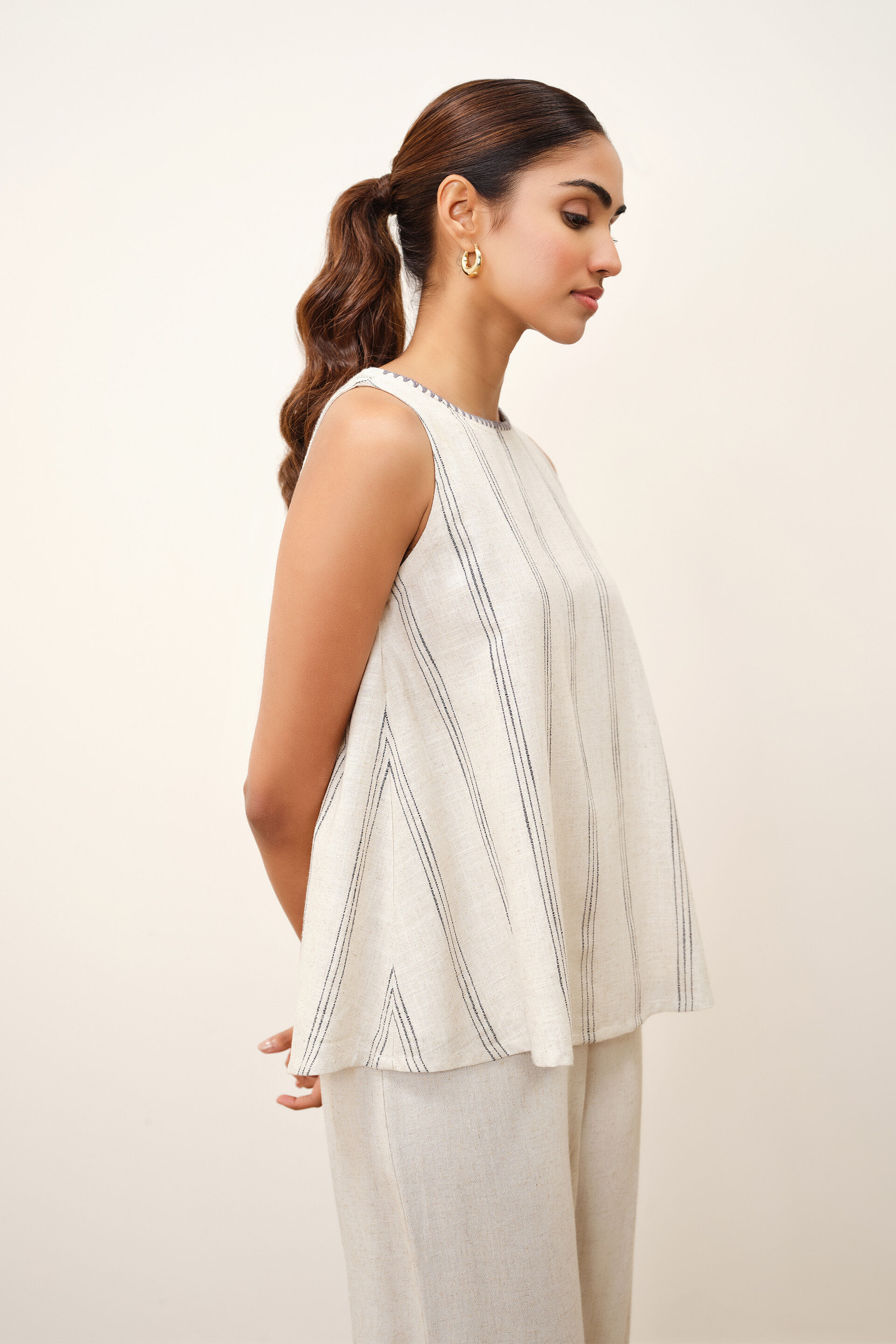 Linette Natural Top, Beige, image 3