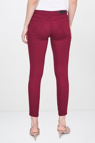 3 - Maroon Slim Leg Crop Bottom, image 5