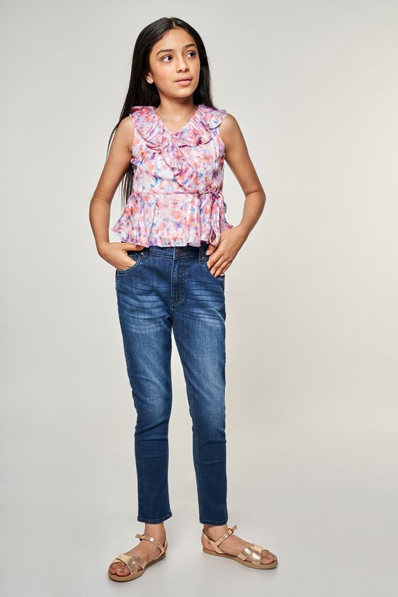 4 - Multi Color Floral Printed Peplum Top, image 4