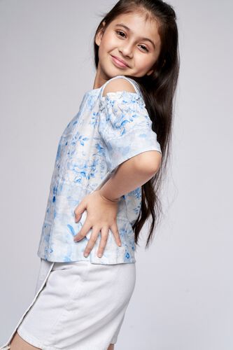 1 - Blue Floral Straight Top, image 1