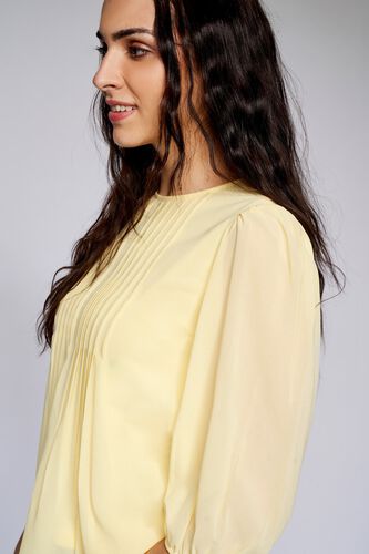 4 - Yellow Solid Blouson Top, image 4