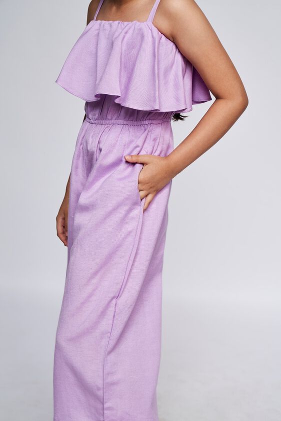 4 - Lilac Solid Straight Jumpsuit, image 4