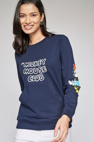 1 - Navy Graphic Sweater Top, image 1