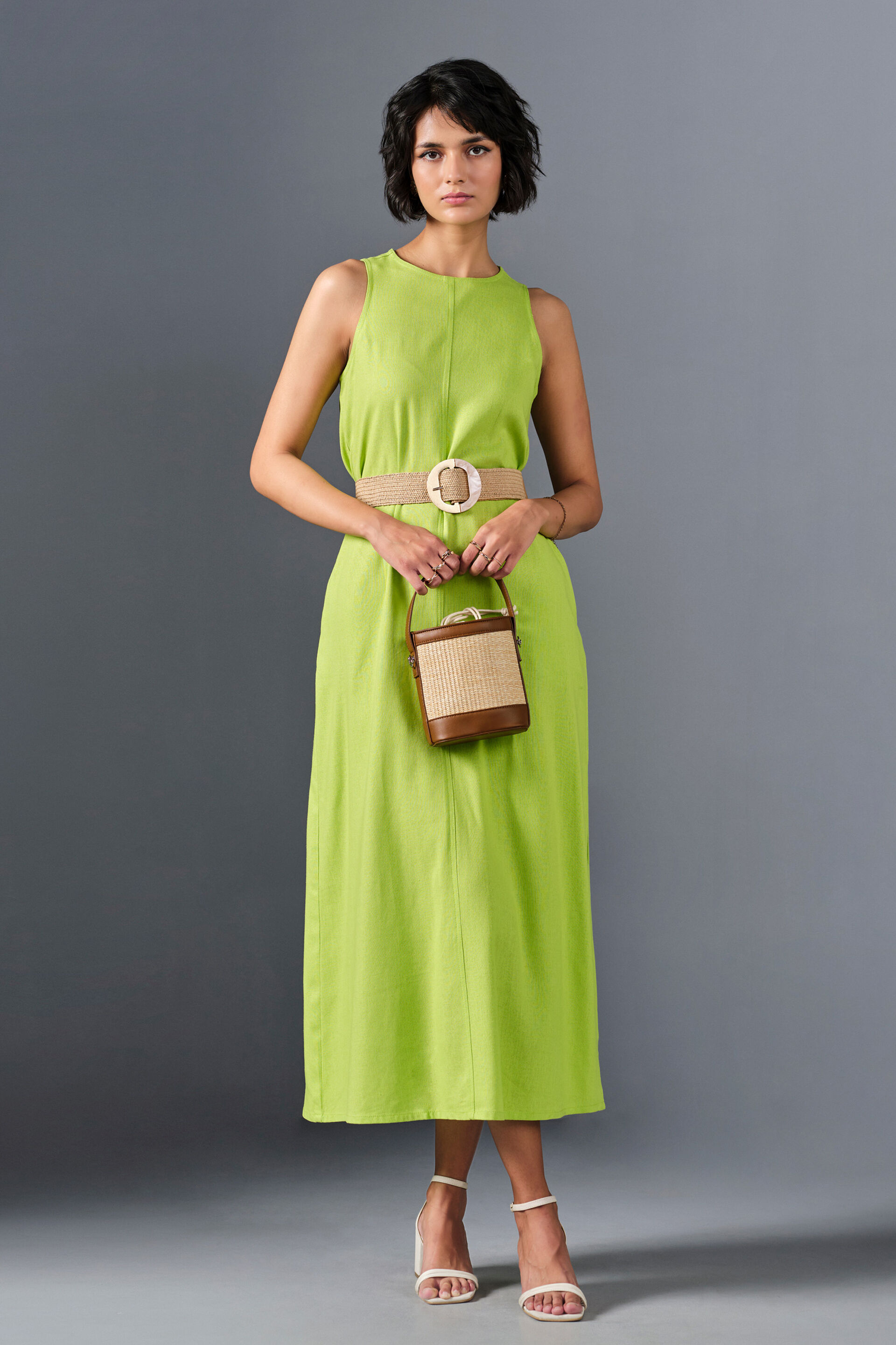 Summer Sway Viscose Blend Tent Dress, Green, image 2