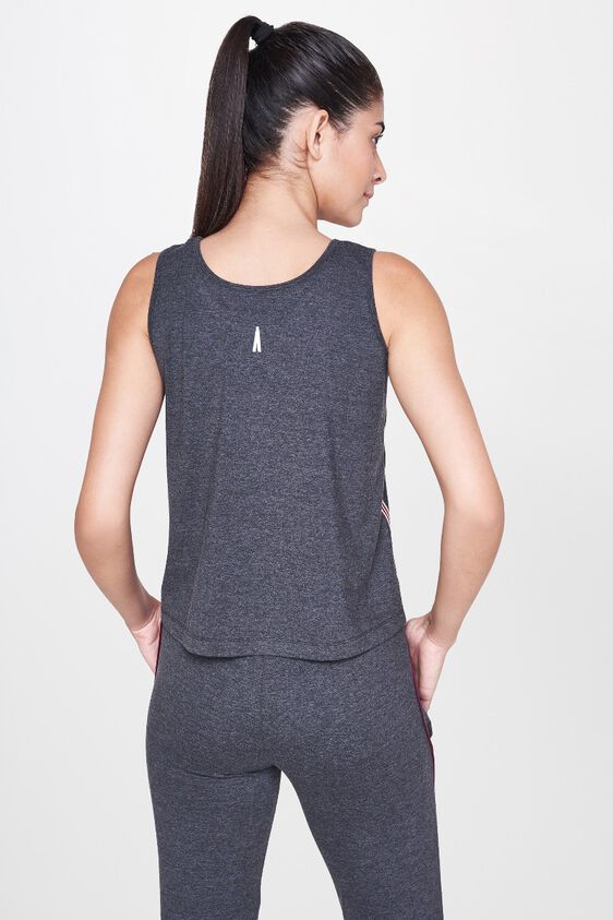 2 - Charcoal Round Neck A-Line Sleeveless Tank, image 2