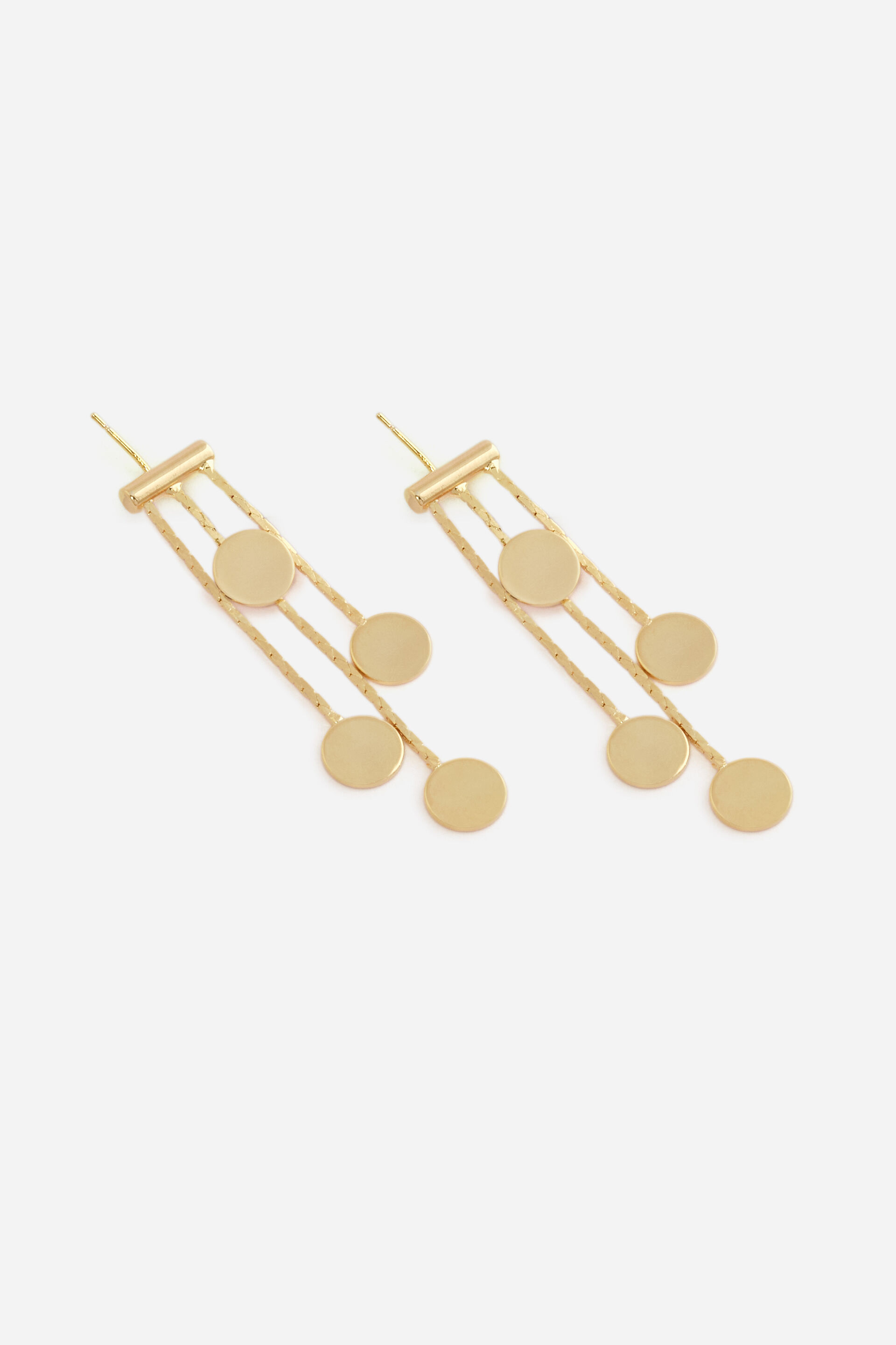 Gold Layered Drop Earrings, , image 2